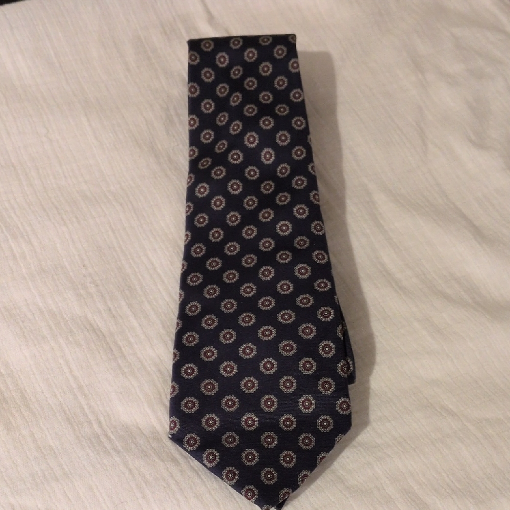 Christian Dior Men's Neck Tie Navy Blue And Silver